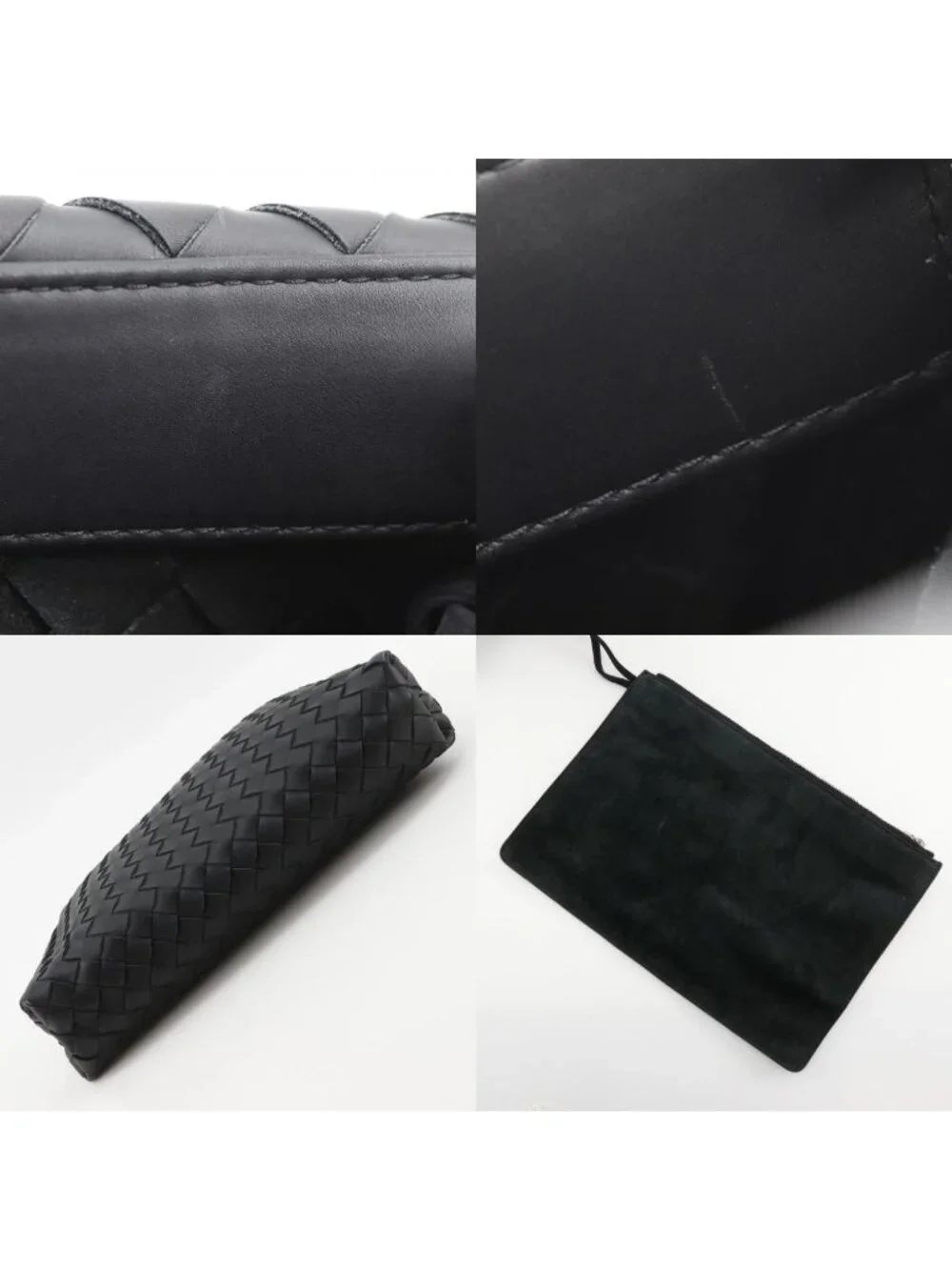 Bottega Veneta Classic Hydrology Intrecciato Leather Black Clutch